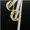 Image 3 : 18K Yellow Gold 0.64 ctw Pave FINE Round BRILLIANT Diamond Huggie Hoop Earrings