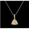 Image 1 : 1.24 ctw Diamond Pendant With Chain - 18KT White Gold