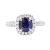 Image 2 : 2.58 ctw Sapphire And Diamond Ring - 14KT White Gold