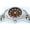 Image 3 : Rolex Ladies Stainless Steel Brown Diamond Quickset Datejust Wristwatch