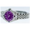 Image 4 : Rolex Ladies Stainless Steel Purple Diamond & Sapphire Datejust Wristwatch