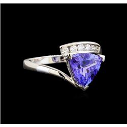 14KT White Gold 2.51 ctw Tanzanite and Diamond Ring