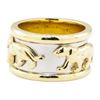Image 1 : Inlaid Panther Motif Ring - 14KT Yellow and White Gold