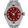 Image 1 : Rolex Ladies Stainless Steel Red Diamond & Ruby Datejust Wristwatch