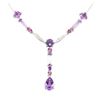 Image 1 : 6.65 ctw Multi-Colored Gemstone and Diamond Necklace - 18KT White Gold