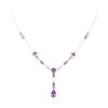 Image 2 : 6.65 ctw Multi-Colored Gemstone and Diamond Necklace - 18KT White Gold