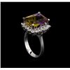 Image 4 : 6.00 ctw Ametrine and Diamond Ring - 14KT White Gold