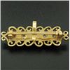Image 4 : 14K Solid Yellow Gold Bar Open Work with Pearls Pin Brooch & Pendant