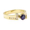 Image 1 : 1.00 ctw Blue Sapphire and Diamond Ring - 14KT Yellow Gold