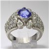 Image 6 : 2.50 ctw Tanzanite and Diamond Ring - 14KT White Gold