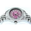 Image 7 : Rolex Ladies Stainless Steel Quickset Pink String Diamond Lugs Datejust Wristwat