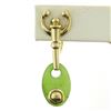 Image 3 : Estate 14kt Yellow Gold Oval Disk Jade Screw On Drop Dangle Earrings