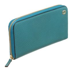 Gucci Blue Leather Zip-Around Wallet