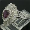 Image 4 : 14kt White Gold 5.40 ctw Pear Ruby and Diamond Ballerina Cocktail Ring