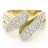 Image 1 : 18K Yellow Gold & Platinum .46 ctw Pave Set Diamond Open Swirl Cocktail Ring Sz