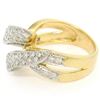 Image 3 : 18K Yellow Gold & Platinum .46 ctw Pave Set Diamond Open Swirl Cocktail Ring Sz