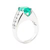 Image 4 : 4.25 ctw Lab Created Emerald And Diamond Ring - 18KT White Gold