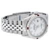 Image 4 : Rolex Mens Stainless Steel Silver MOP Roman 36MM Diamond & Ruby Datejust Wristwa