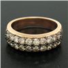 Image 6 : 14k Rose Gold 1.10 ctw Dual Row Round Champagne Diamond Band Ring