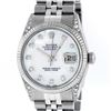 Rolex Mens Stainless Steel Mother Of Pearl Diamond Lugs 36MM Datejust Wristwatch