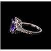 Image 3 : 3.38 ctw Tanzanite and Diamond Ring - 14KT White Gold