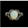 Image 2 : 4.40 ctw Opal and Diamond Ring - 18KT Yellow Gold