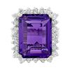 Image 1 : 14KT White Gold 12.49 ctw Amethyst and Diamond Ring