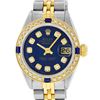 Rolex Ladies 2 Tone Blue Diamond & Sapphire Datejust Wristwatch