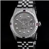 Image 1 : Rolex Mens Stainless Steel Gray Diamond & Ruby Datejust Wristwatch