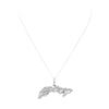 Image 2 : 1.20 ctw Diamond "Cuba" Motif Pendant with Chain - 14KT White Gold and Silver