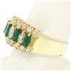 Image 2 : 14k Yellow Gold 2.02 ctw Prong Marquise Emerald & Diamond Quality Pyramid Ring
