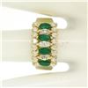Image 8 : 14k Yellow Gold 2.02 ctw Prong Marquise Emerald & Diamond Quality Pyramid Ring