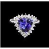 Image 2 : 2.32 ctw Tanzanite and Diamond Ring - 14KT White Gold