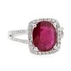 Image 1 : 4.40 ctw Ruby and Diamond Ring - 18KT White Gold