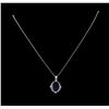 Image 1 : 4.46 ctw Amethyst and Diamond Pendant With Chain - 14KT White Gold
