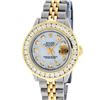 Image 2 : Rolex Ladies 2 Tone 14K MOP 2 ctw Diamond Datejust Wristwatch With Wooden Watch