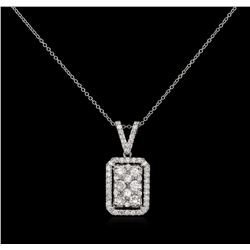 1.31 ctw Diamond Pendant With Chain - 14KT White Gold