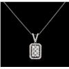 Image 1 : 1.31 ctw Diamond Pendant With Chain - 14KT White Gold