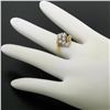 Image 8 : 14k Two Tone Gold .52 ctw Bypass Style Prong Set Diamond Wave Cluster Ring