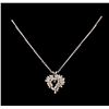 Image 1 : 14KT White Gold 0.55 ctw Diamond Pendant With Chain