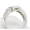 Image 5 : Modern 18k White Gold Princess & Pave Diamond Band Ring in Invisible Setting