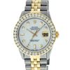 Image 1 : Rolex Mens 2 Tone Mother Of Pearl 3 ctw Channel Set Diamond Datejust Wristwatch