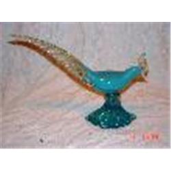 Large Blue/Gold Murano Bird