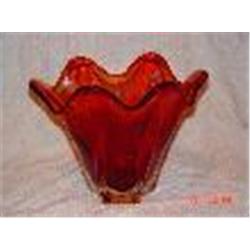 Murano Red/Clear Cased Flaired Vase