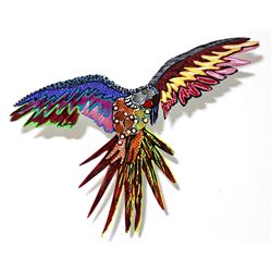 Patricia Govezensky- Original Painting on Laser Cut Steel "Macaw VII"