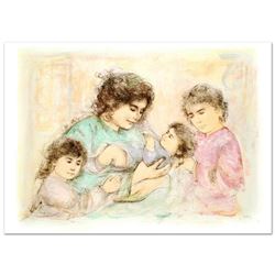 "Marilyn and Children" Limited Edition Lithograph (37" x 27") by Edna Hibel (1917-2014), Numbered an