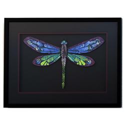 Patricia Govezensky- Original Painting on Laser Cut Steel "Dragonfly XXXIV"