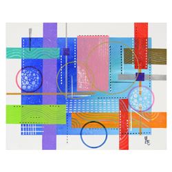 George Marlowe, "Wavelengths" Hand Signed Original Acrylic Painting on Canvas with Certificate of Au