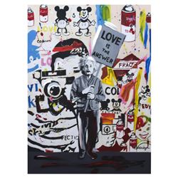 Nastya Rovenskaya- Mixed Media "Einstein's Placard"
