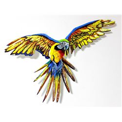 Patricia Govezensky- Original Painting on Laser Cut Steel "Macaw II"